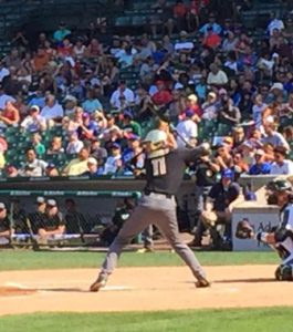 Standing in at Wrigley.