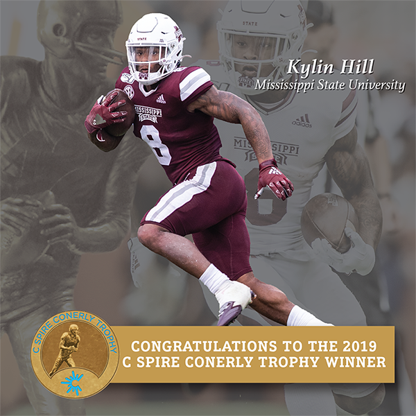 Mississippi State’s Kylin Hill Captures the 2019 C Spire Conerly Trophy
